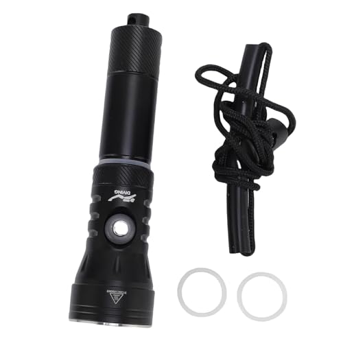ZLXCAOB Linterna de buceo de aleación de aluminio IPX8, resistente a la lluvia, 2000 lm, 5 modos, 100 m, linterna subacuática con indicador de alimentación para esnórquel