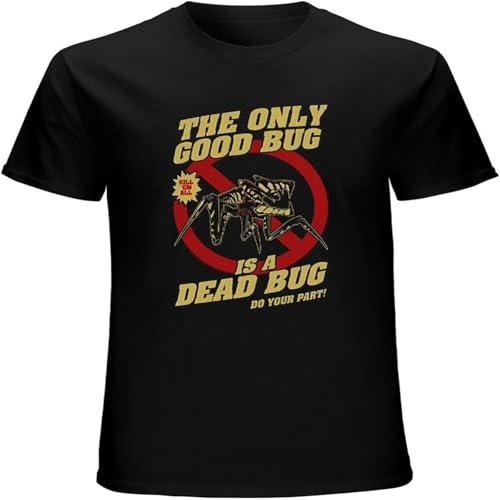XUTSE Starship Troopers Dead Bug Unisex Adult T Shirt for Men Black XL