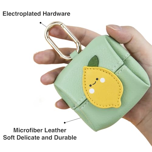 Mini Coin Purse Keychain - Cute Cartoon Bluetooth Headset & Lipstick Organizer Pouch, PU Leather Small Cosmetic Bag for Earphones, Coins, Keys (Carrot)4