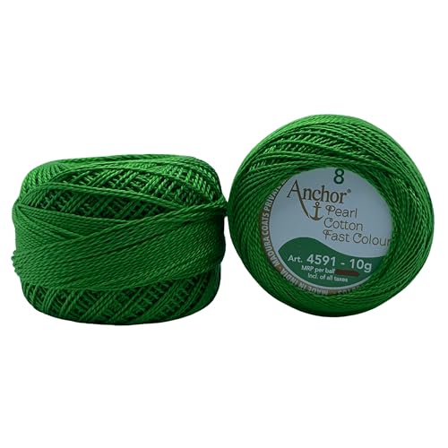 Image of Anchor Knitting Pearl Cotton Fast Colour Thread Yarn - Mercer Pearl Cotton 10gm Yarn (Thickness 1 mm) (Pack of 1 (0239)
