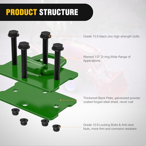 Image of Nilight 1 /2 inch Heavy Duty Trailer D Ring Tie Down Anchors with Backing Plates