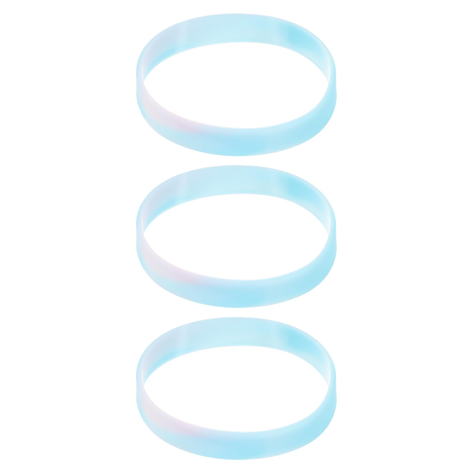 sourcing map 3Pcs Bracelets Wristbands 1/2 Inch Width 8" Length for Sports Club, Group Games, Party Favors Fashion Party Sports Accessories, Multi Color Wristbands, Luminous Blue White Pink