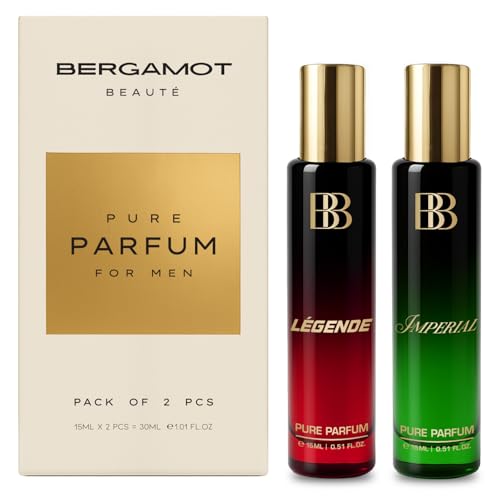 Image of Bergamot Beaute Legende & Imperial Perfume Luxury Gift Set for Men Combo With Woody Oud & Leather 2 x 15 ml Travel Friendly | Perfume For Man