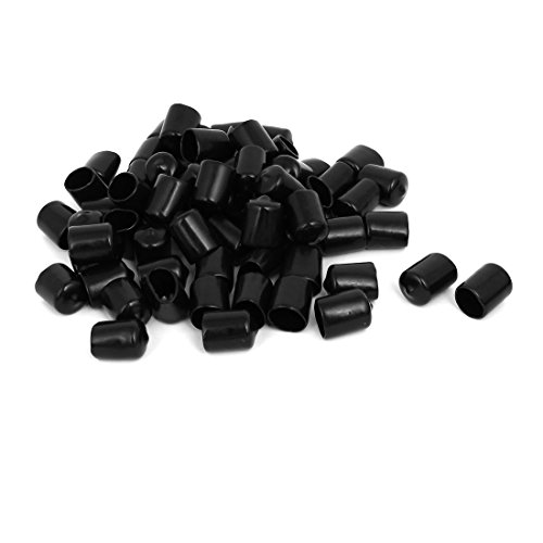 Aexit 16mm Inner Luer Fittings Dia Rubber Hose End Cap Screw Thread Protector Cover Luer Cap Fittings Black 100pcs