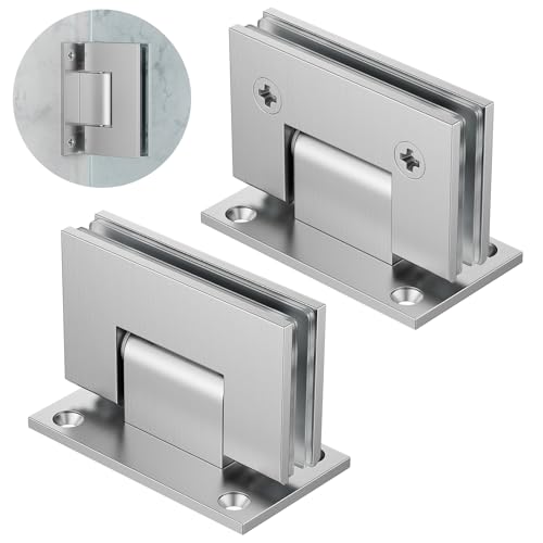 Ranbo 90° Wall-to-Glass Shower Door Hinges, Heavy Duty 5 MM Solid Brass Design, Fits 5/16