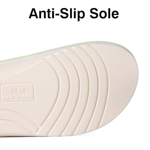 Image of shevalues Summer House Slippers for Women with Arch Support Breathable Waffle Cotton Indoor Slippers Slip on Open Toe Home Shoes
