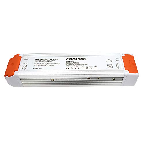 PLUSPOE 12volt 120watt Power Supply Driver TRIAC Dimmable Transformer for LED Flexible Strip