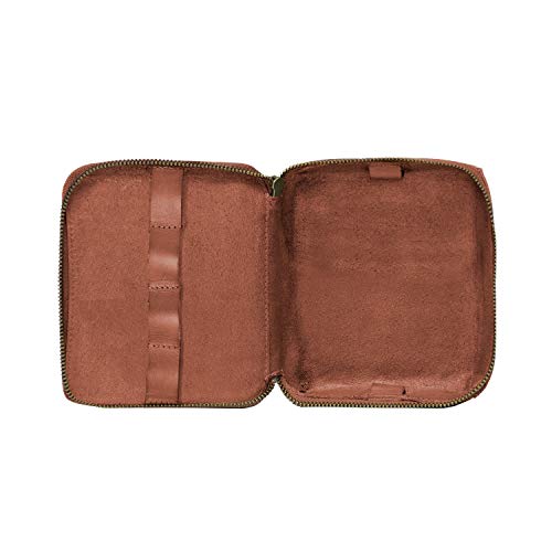 DRAKENSBERG Skórzana torba na kabel Tony (S) małe etui na organizator kable do ładowania, ładowarki i akcesoria techniczne, vintage, brązowy, DR00081