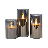 Flickering Flame Technology: Die LED-Stumpenkerzen im Goldglas, der sich bewegende Docht lässt die schwankende Flamme die Illusion echter Flammen erzeugen und schafft die romantische Atmosphäre. Die Verwendung von 3 hochwertigen AA-Batterien bietet mehr als 200 Stunden ununterbrochenes Ambiente.