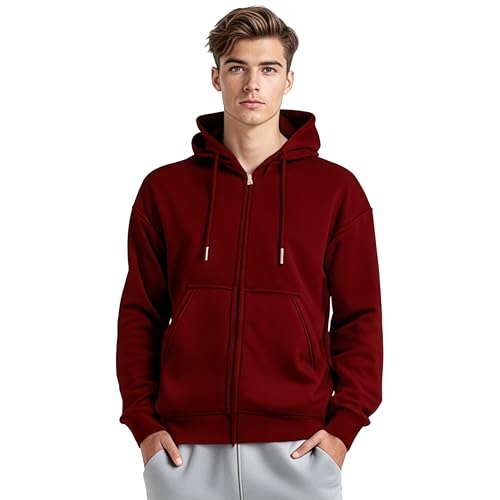 Galaxy by Harvic Men's Sherpa Lined Full Zip-Up Hoodie Sweatshirt (S-3XL)2