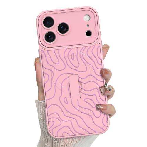 MZELQ Compatible with iPhone 18 Pro Case Wave Ripple Cute Pattern -Pink