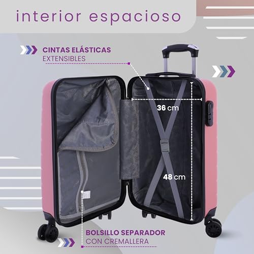 Maletas de Viaje Cabina resistentes con trolley para avión y candado 5