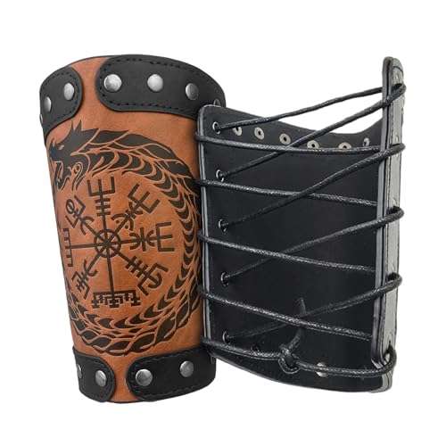 Braçadeira Viking | Mens Costume Wristbands Com Embossed - manopla Bracelet Dragon Embossing Armguar