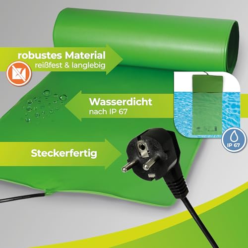 Bio Green Anzuchtbooster Heizmatte für Pflanzen | 25 x 35 cm | 15 Watt | wasserdichte Wärmeplatte | Turbo für Ihre Samen | für Keimung & Stecklinge