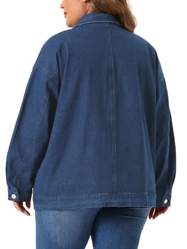 Agnes Orinda Plus Size Denim Jacket for Women Long Sleeve Vintage Jean Jackets with Pockets 2025 Western Outfit4
