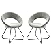 Modway Furniture EEI-4683-BLK-LGR Nouvelle Upholstered Fabric Dining Chair Black & Light Gray - Set of 2