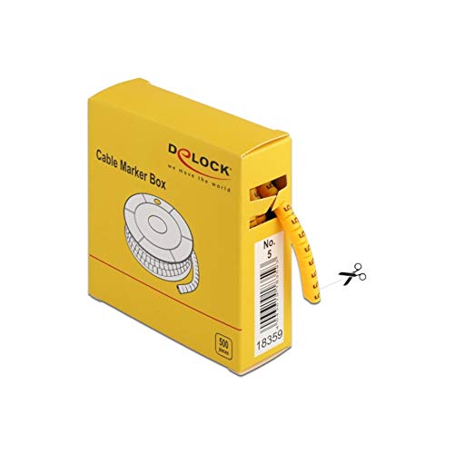 183593 Scatola Segnacavo 500 Pezzi Numero 5 giallo