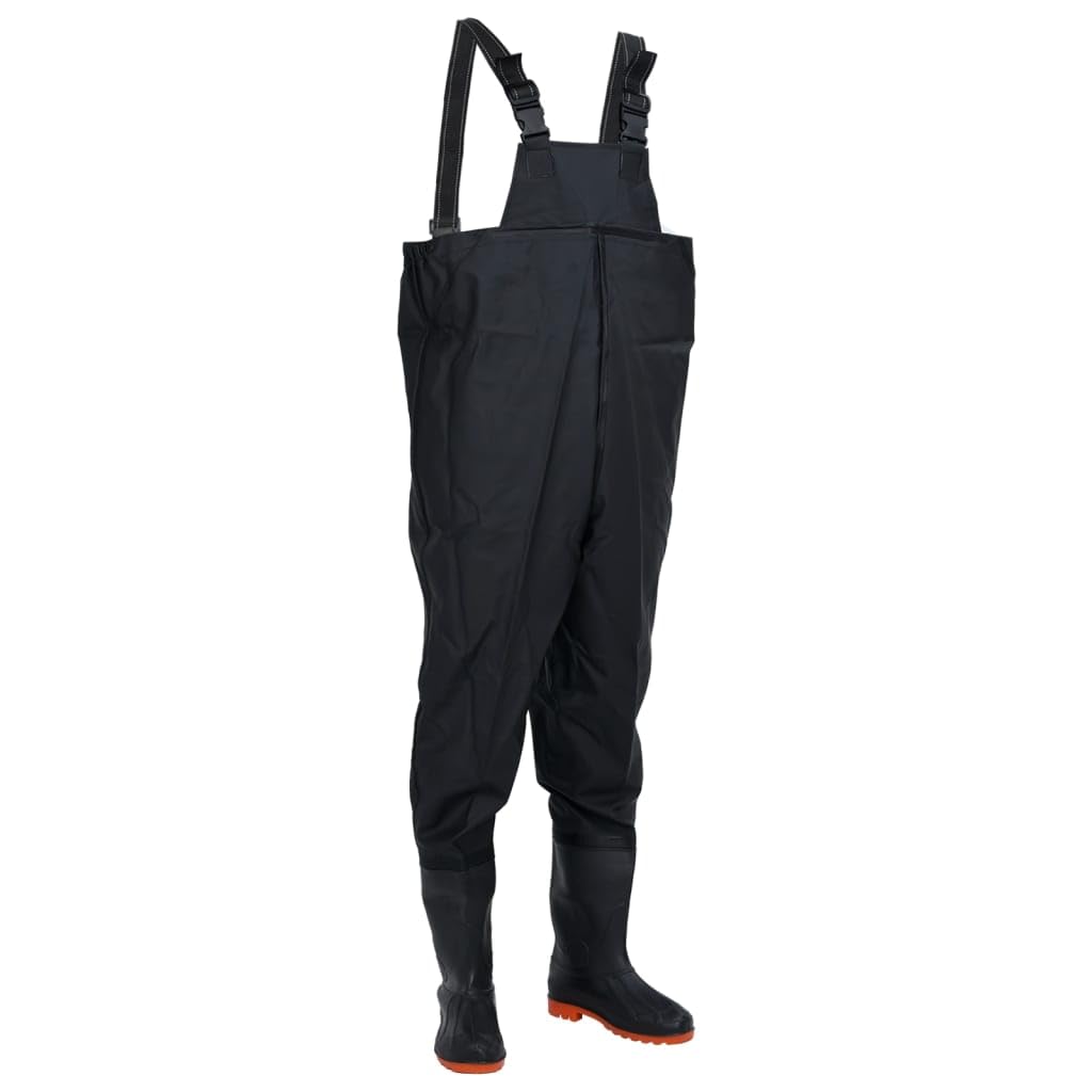 LAPOOH Wader da Pesca con Pettorina e Stivali Nero Taglia 43,Impermeabili,per Stagno,per Pescatori,Cacciatori-4016986