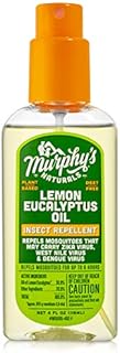 Murphy's Naturals Lemon Eucalyptus Oil Insect Repellent Spray | DEET Free | Plant Based, All Natural Ingredients | Mosquito and Tick Repellent | 4 Ounce Pump Spray