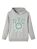 strickanleitung pullover 122 95% Baumwolle, 5% Elasthan NAME IT Boy\'s NKMSMALLO LS Loose Sweat WH BRU Sweatshirt, Grey Melange, 122/128