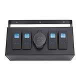 BAFOVY 4 Gang Rocker Switch Box, Aluminum Alloy with Blue Backlight, ON Off Toggle Switch for Boats, Yachts, Motorhomes and Buses