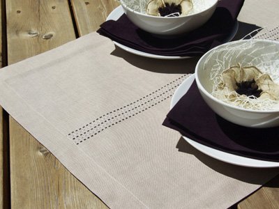 Servilletas berenjena de lino y algodón para cenas elegantes 6