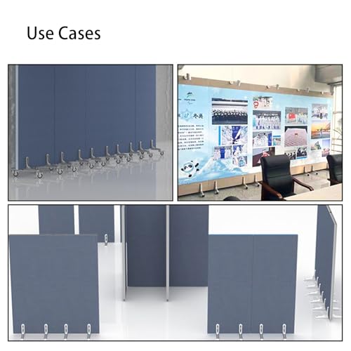 Image of 2 Packs Room Divider Screen Holder Movable Wheel Thickened Privacy Room Divider Partition for Hotel Home Office Bedrooms (Gold)