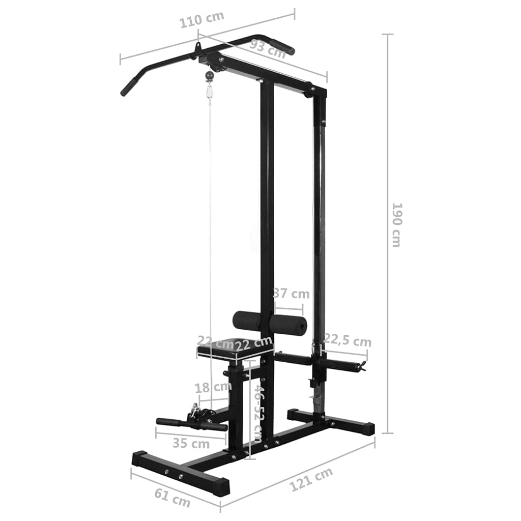 Torre de fuerza con barra y mancuernas Set 60,5 kg Fitness Station para Homegym, banco rack y tracción de cable, prensa de piernas, multiprensa, musculación y entrenamiento en el hogar