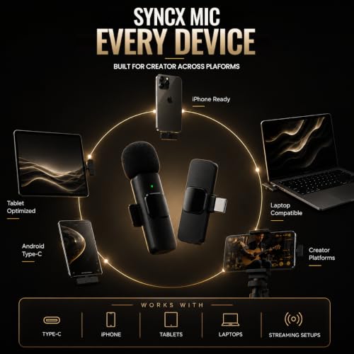 Image of AILKIN K9 Wireless Lavalier Microphone for Type-C, Dual Mic Mini Clip-On Mic, Plug & Play Wireless Microphone for YouTube, Vlogging, Interview, Live Streaming & Online Classes