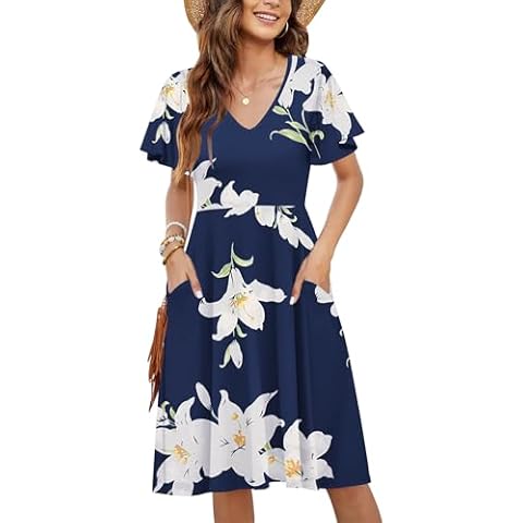 Zeagoo Women's Elegant Summer Dress with Pockets Cover