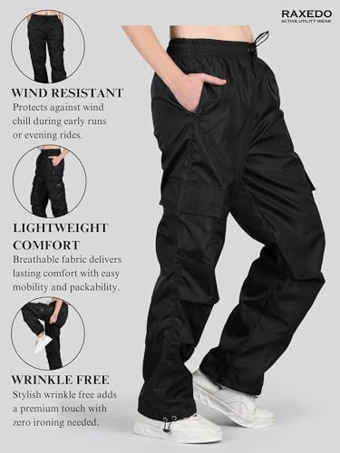 Image of Parachute Pants for Women - Water-Resistant Cargo Pants for Women | Stylish Activewear for Travel, Office, Gym, Trekking & Everyday Comfort | Korean Pants for Woman