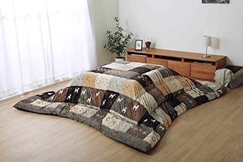 こたつ布団 正方形 掛け布団 シンシア ブラウン 約205×205cm 大判 こたつ掛け布団 ノルディック コタツ 厚掛け #5189119