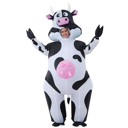 JOYBRO Costume Gonflable de Vache pour Adultes, Costume de Vache Amusant, Déguisement Animal...