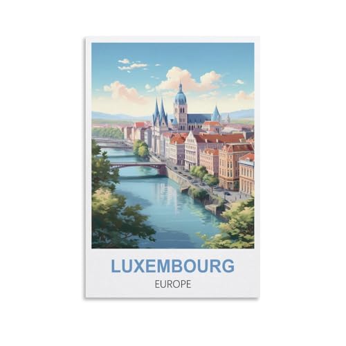 HXHNFERR Affiches murales sur toile vintage Luxembourg Europe 20 x 30 cm