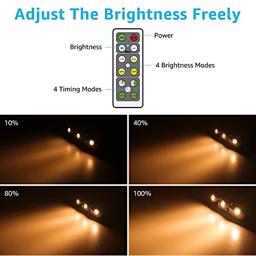 Olafus 2 Pack Wireless Picture Light Battery Operated, Led Spotlight Indoor With Remote, 2700K Warm White Art Light 3 Heads, Dimmable Timer Off Frame Painting Light For Gallery Portrait Shelf Artwork #TOP3