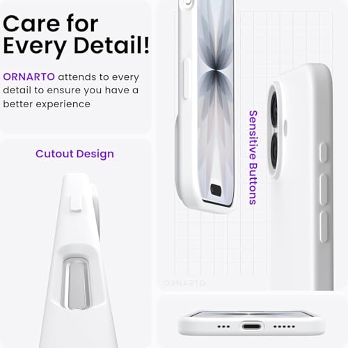 Image of DIZORO Compatible with iPhone 17 Case 6.3, Slim Liquid Silicone 3 Layers Full Covered Soft Gel Rubber Phone Cases Protective Back Cover 6.3 Inch - White