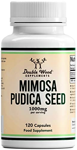 Double Wood Mimosa Pudica Seed Supplement | 120 High Strength Mimosa Pudica Capsules - 1000mg per Serving | Mimosa Pudica Seed Extract 10:1 | Non-GMO & Gluten Free (120 Capsules)