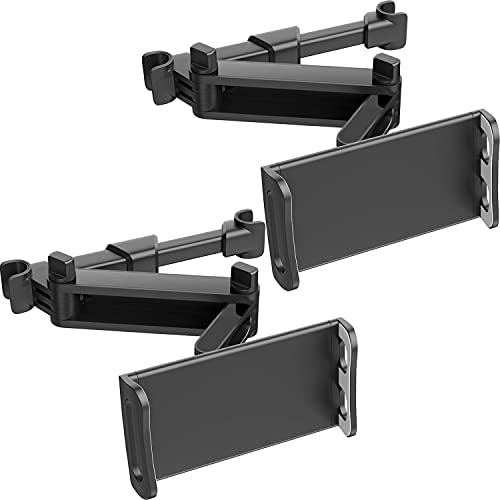 MOTYYA 2 Pack Car Headrest Mount Tablet Holder Car Backseat iPad Mount 360° Rotating Adjustable for 5"-10.6" Tablets,Smartphone,iPhone,Switch,IPad Air Mini, Headrest Posts Width 4.7-5.9in