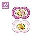 MAM Original Baby Pacifier, Nipple Shape Helps Promote Healthy Oral Development, Sterilizer Case, 2 Pack, 6-16 Months, Crystal/Girl
