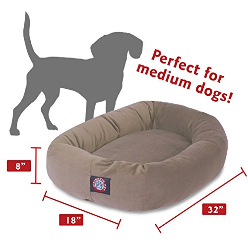 Image of Majestic Pet Villa 32 Inch Shredded Memory Foam Dog Bed for Medium Sized Dog 32x23x7 Inch-Orthopedic Pet Bed - Washable Medium Puppy Mat with Head Support-Fern