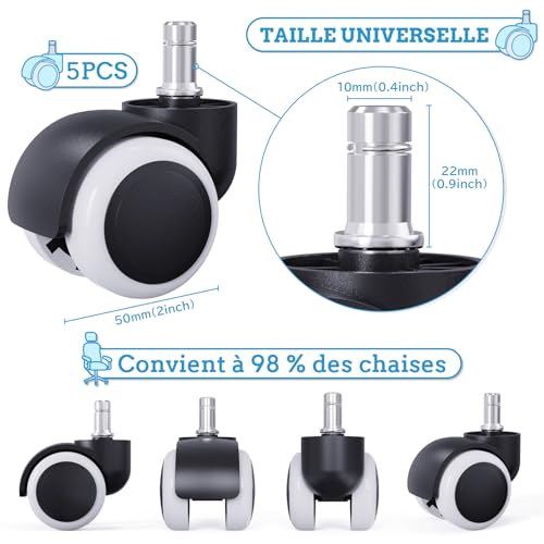 Miniatura 2 de Lihao 5 Ruedas Universales Y Resistentes A La Abrasión Para Suelos Duros 10 50 Mm Ruedas