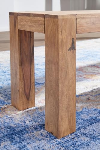De Madera de Acacia Maciza Wohnling Comedor Banco de Madera 120 x 35 cm - imagen 6
