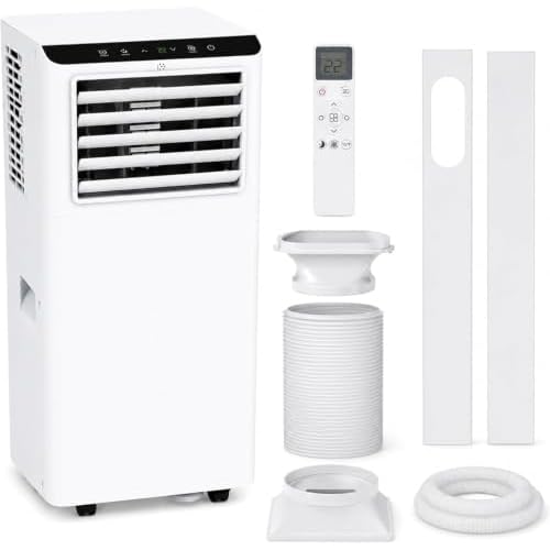 8000 BTU Portable Air Conditioners, Up to 350 Sq.Ft, Portable AC Unit for Room Up to 350 Sq.Ft, Cooling, Dehumidifier & Fan Modes, Remote Control, 24H Timer&Installation Kit, for Bedroom Off