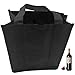 Borsa per Bottiglie Borsa Portabottiglie per 6 x 1,5L Bottiglie, Borsa Porta Bottiglie Vino 6 scomparti Portabottiglie Nero per Viaggi Picnic Feste Pacchetto Regalo