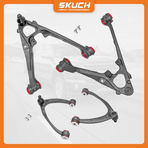 Front Lower & Upper Control Arms for Chevy Silverado 1500 Suburban 1500 GMC Sierra 1500 Yukon XL 1500 Avalanche Yukon Tahoe EXT, Front End Control Arms Suspension Kit with Assembly Replacement (4pc) by SKUCH 4X4 ACCESSORIES - Image 6