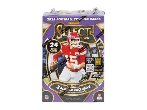2025 Panini Select Football Blaster Box Trading Card Box (1 Silver Shock Parallel Per Box)(3 Red & Blue Prizm Shock Parallels Per Box)