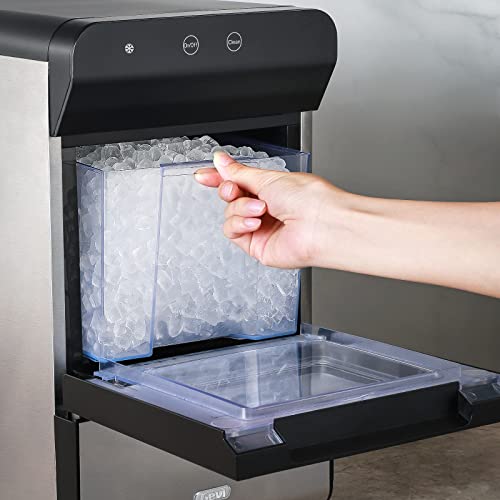Gevi Household V2.0 Countertop Nugget Ice Maker With Viewing Window | Self Cleaning Pellet Ice Machine | Open And Pour Water Refill | Stainless Steel Housing | Fit Perfectly Under Wall Cabinet | Black #TOP6
