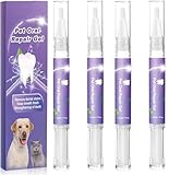 4 PCS Dog Teeth Cleaning & Plaque Remover Kit | Dental Care Toothpaste, Puppy Teething Gel, Toothbrush & Enamel Repair Pen | Tartar Removal, Healthy Gums & Fresh Breath for Puppies & Adult Dogs