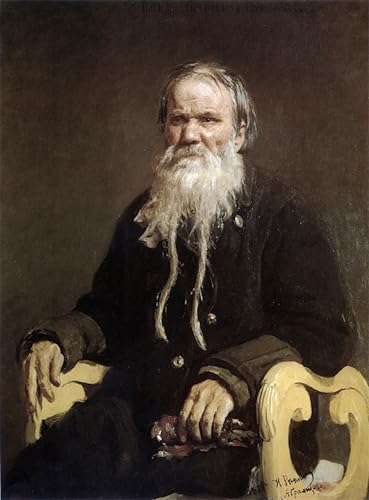 Cuadro en lienzo para paredes vacías Ritratto del narratore Il'ya Repin decoración 60x90