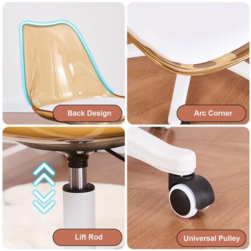 Silla de oficina sin brazos con ruedas regulable para mesa de computadora y despacho 4